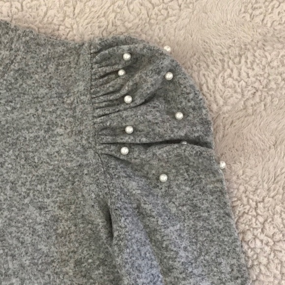 Zara Pearl Detail Puff Sleeve Sweater S - Picture 5 of 7